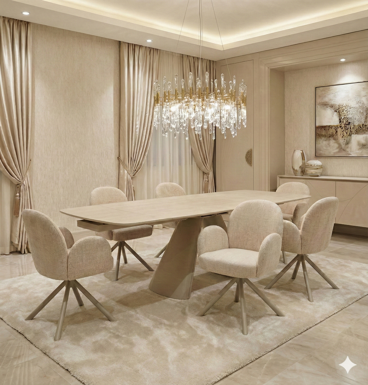 Gstaad Extendable Stone Dining Set