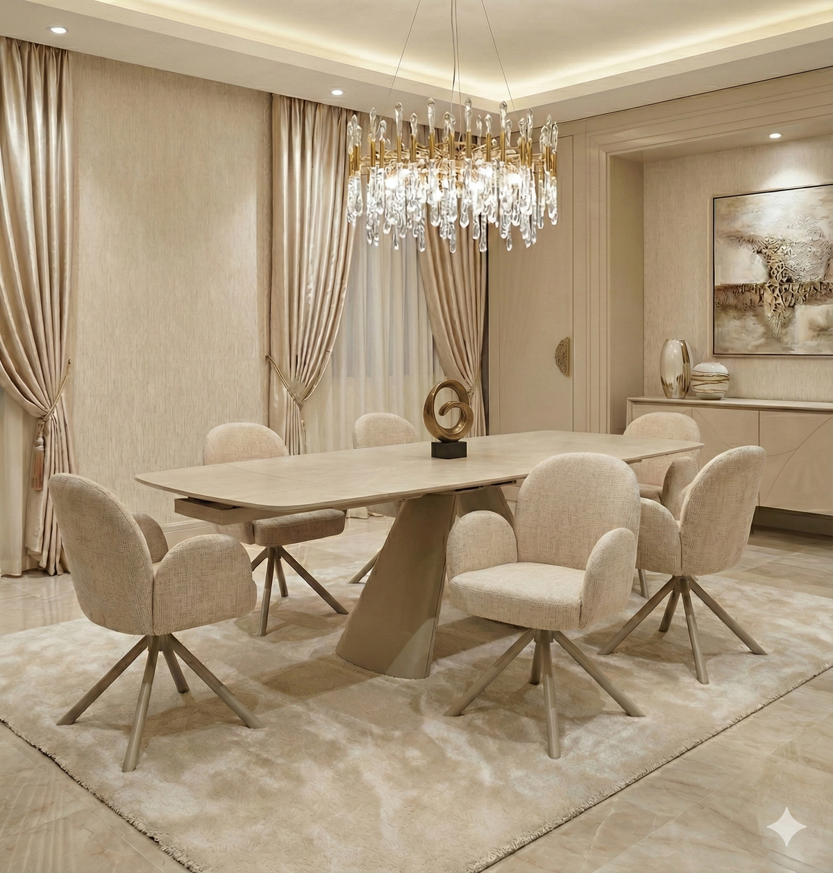 Gstaad Extendable Stone Dining Set