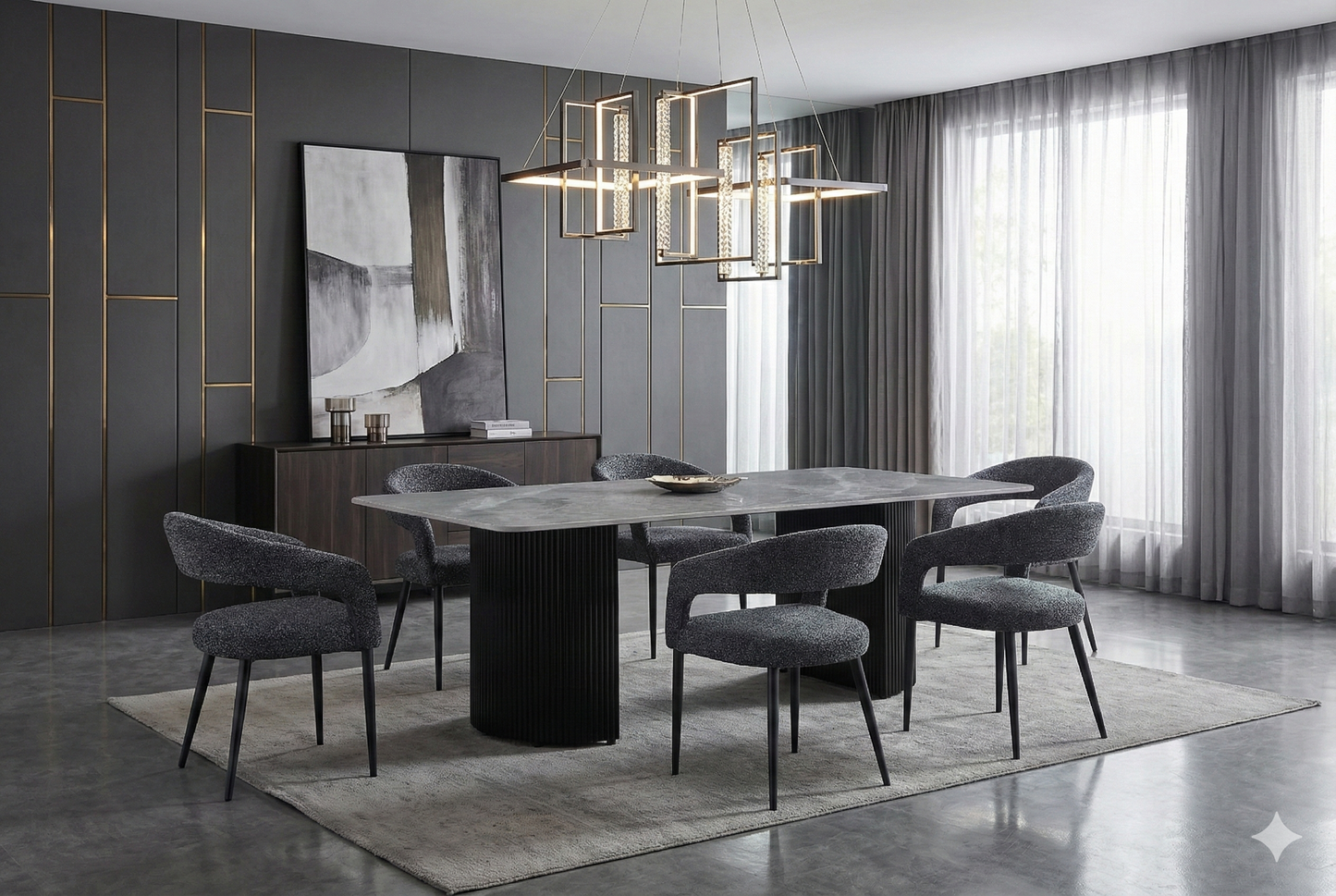 Olympia Grey Ceramic 160cm Table