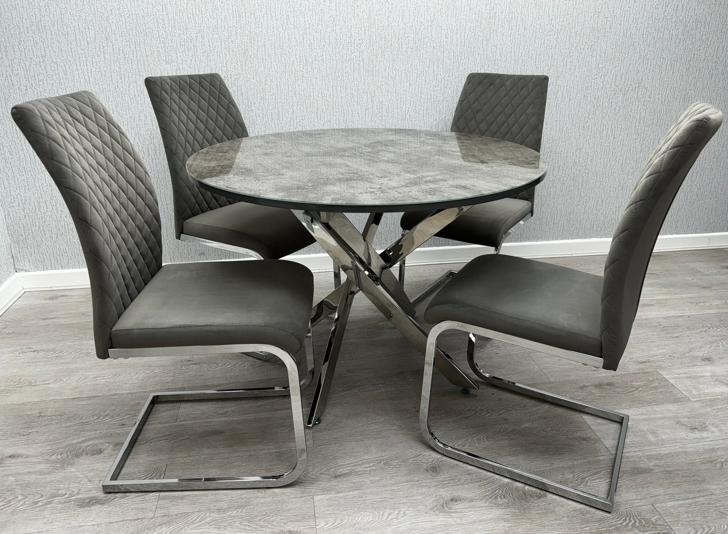 Tokyo Round Dining Set (Table & 4 Chairs)