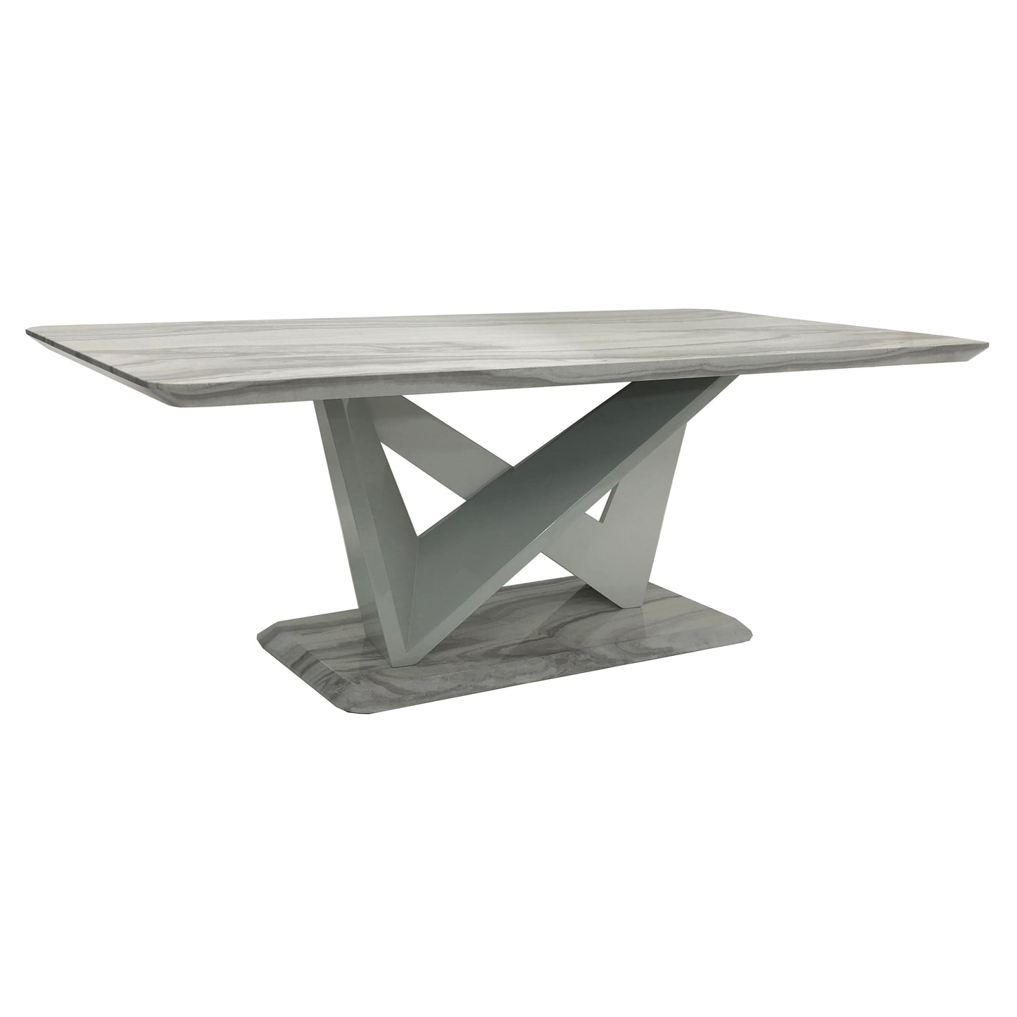 Georgia Dining Table + 6 Berlin Chairs (Marble Effect)