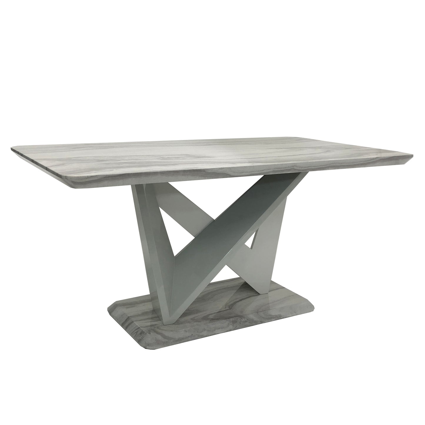 Georgia Dining Table + 6 Berlin Chairs (Marble Effect)