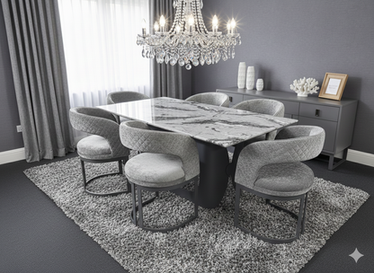 Lina Grey Marble Dining Table
