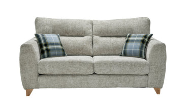 Lisburn 3 Seater Sofa In Enzo Stone Fabric With Tartan Beagle Scatters 