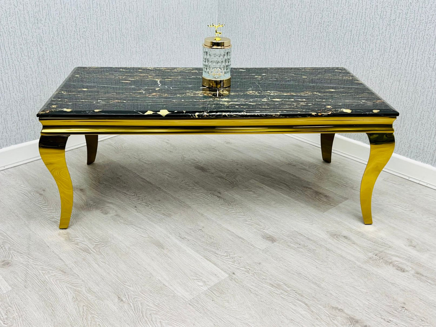 Sofia Black & Gold Marble Coffee Table