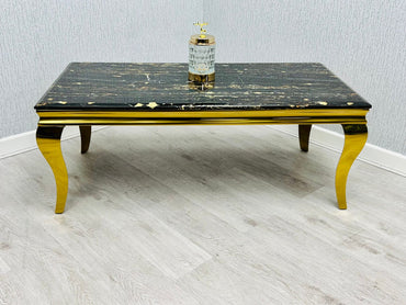 Sofia Black & Gold Marble Coffee Table