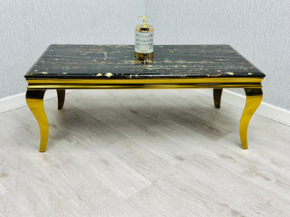 Sofia Black & Gold Marble Coffee Table