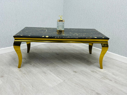 Sofia Black & Gold Marble Coffee Table