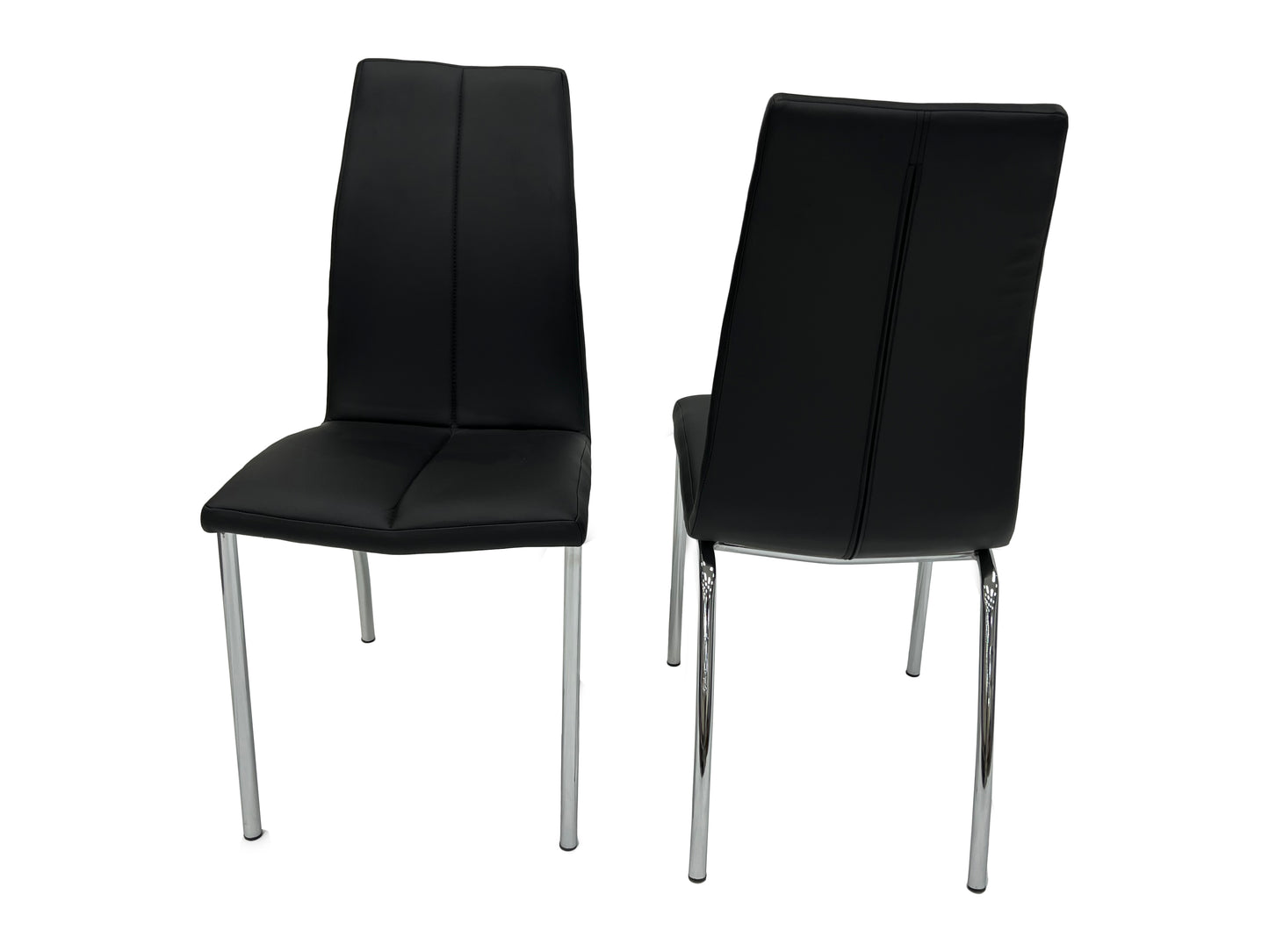 Morano Black Glass Table with Carlo Chairs