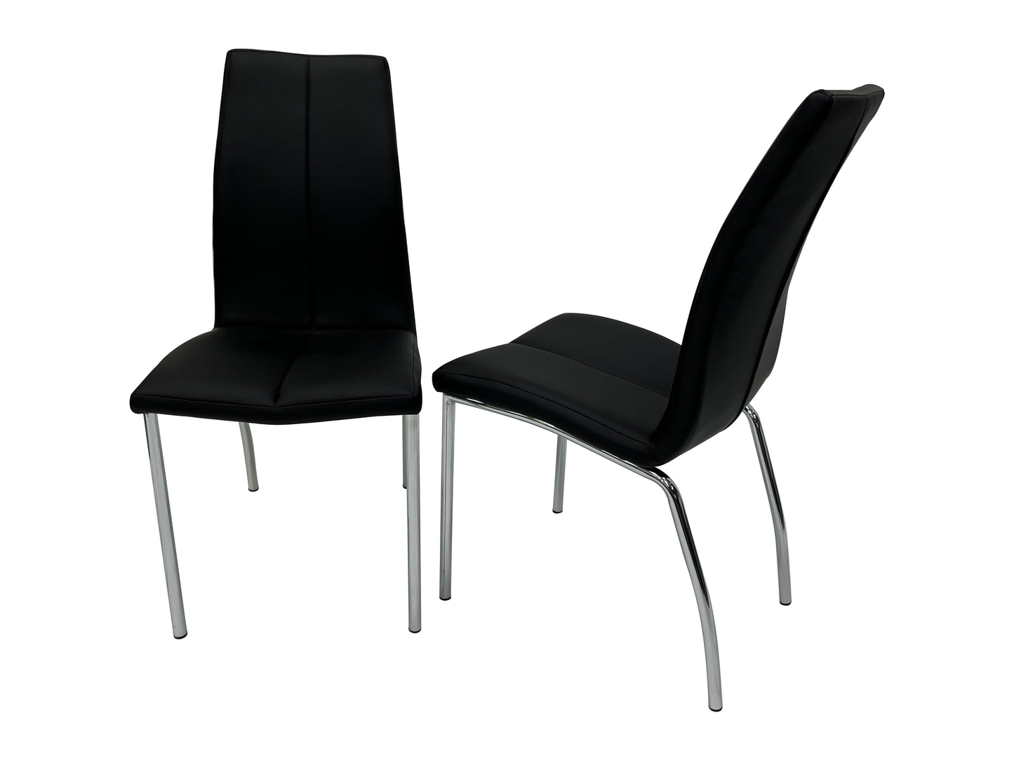 Morano Black Glass Table with Carlo Chairs