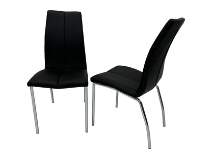 Morano Black Glass Table with Carlo Chairs