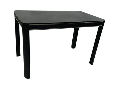 Morano Black Glass Table with Carlo Chairs