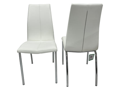 Morano Dining Set White with 4 White Carlo Chairs