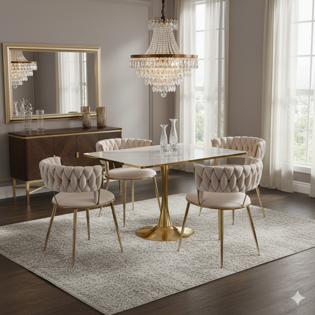 Roma Square White Dining Table
