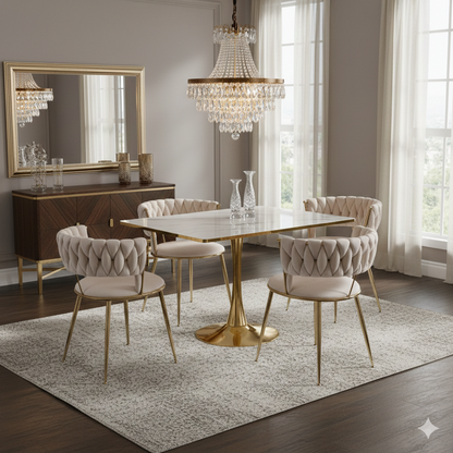 Roma Square White Dining Table