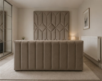 Elegance Luxury Bespoke Bed Upholstery in Various Fabrics and Gaslift Storage Option
