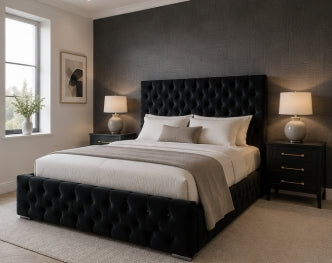 Sephora Bespoke Upholstered Bed In Multiple Fabrics Materials and Gaslift Storage Option