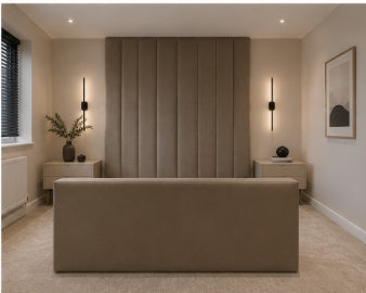 Luxury Frame Bespoke Bed Available In A Wide Range Of Fabric Materials and Gaslift Storage Option