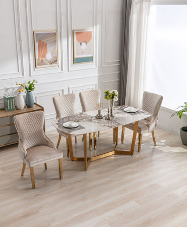 Sorrento Ceramic Gold Dining Table