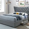 Artisan Fabric Drawer Bed Light Grey
